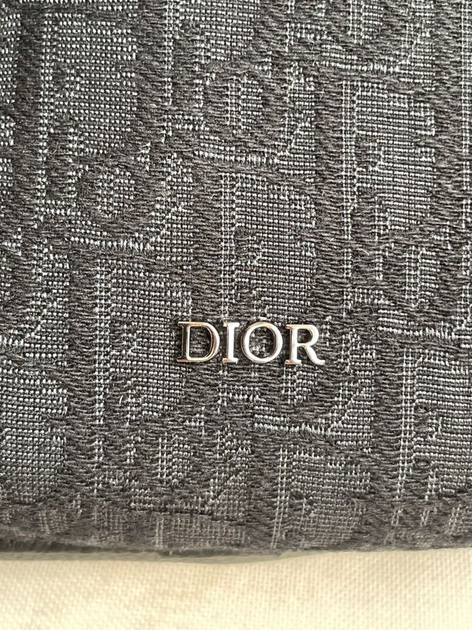 Slingbag Rider 2.0 Toile jacquard CD  Oblique beige et noir et cuir de veau grainé noir  10/10