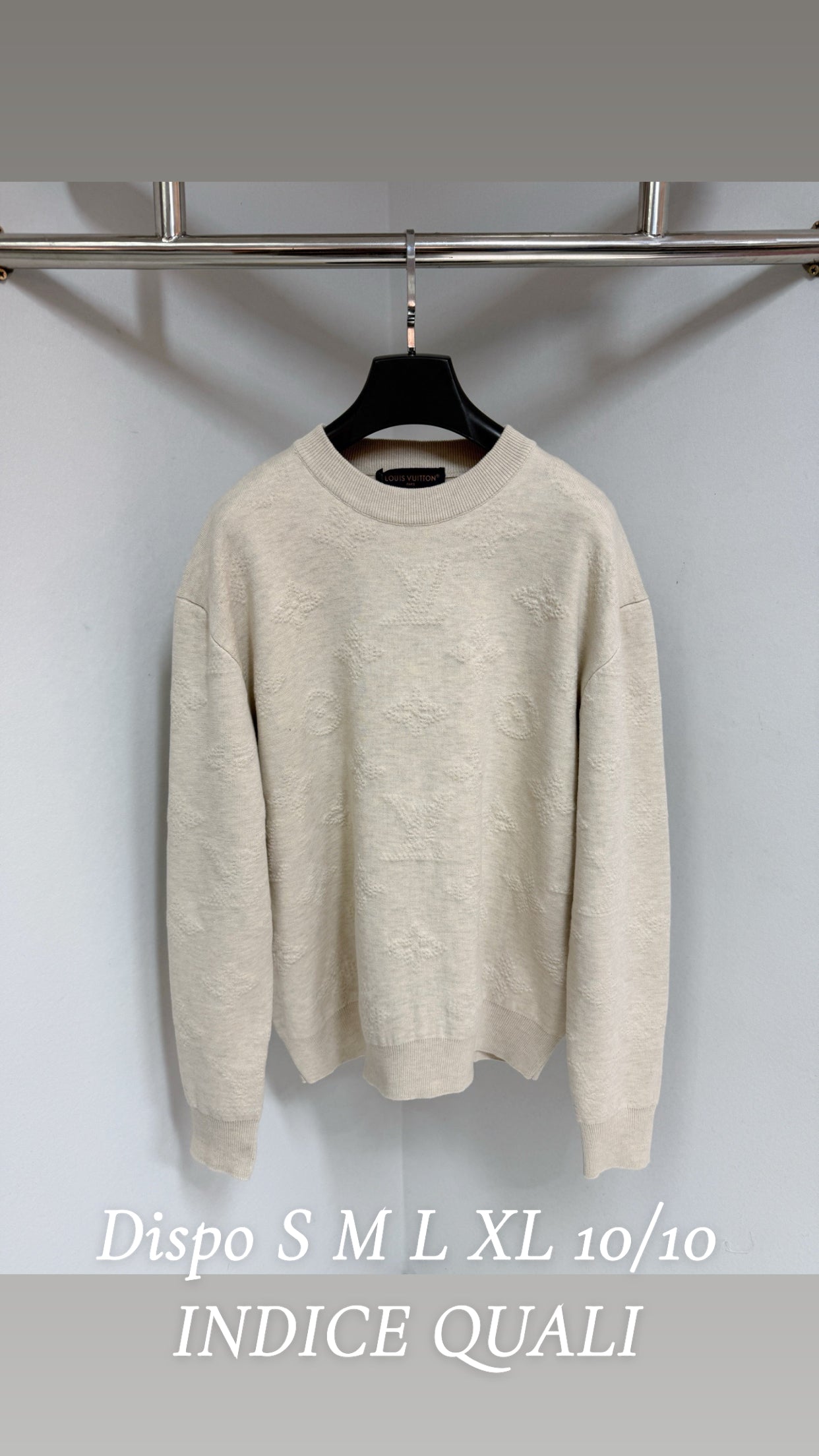 Pull Lv embossé Monogram beige