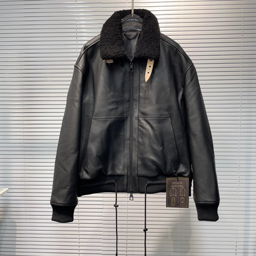 Veste Lv FULL CUIR LEATHER VRAI LEATHER BLACK