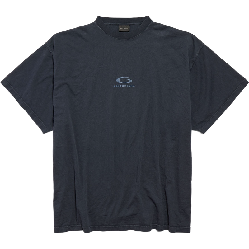 T-SHIRT LOOP SPORTS ICON OVERSIZE POUR HOMME EN NOIR DÉLAVÉ BLNCG