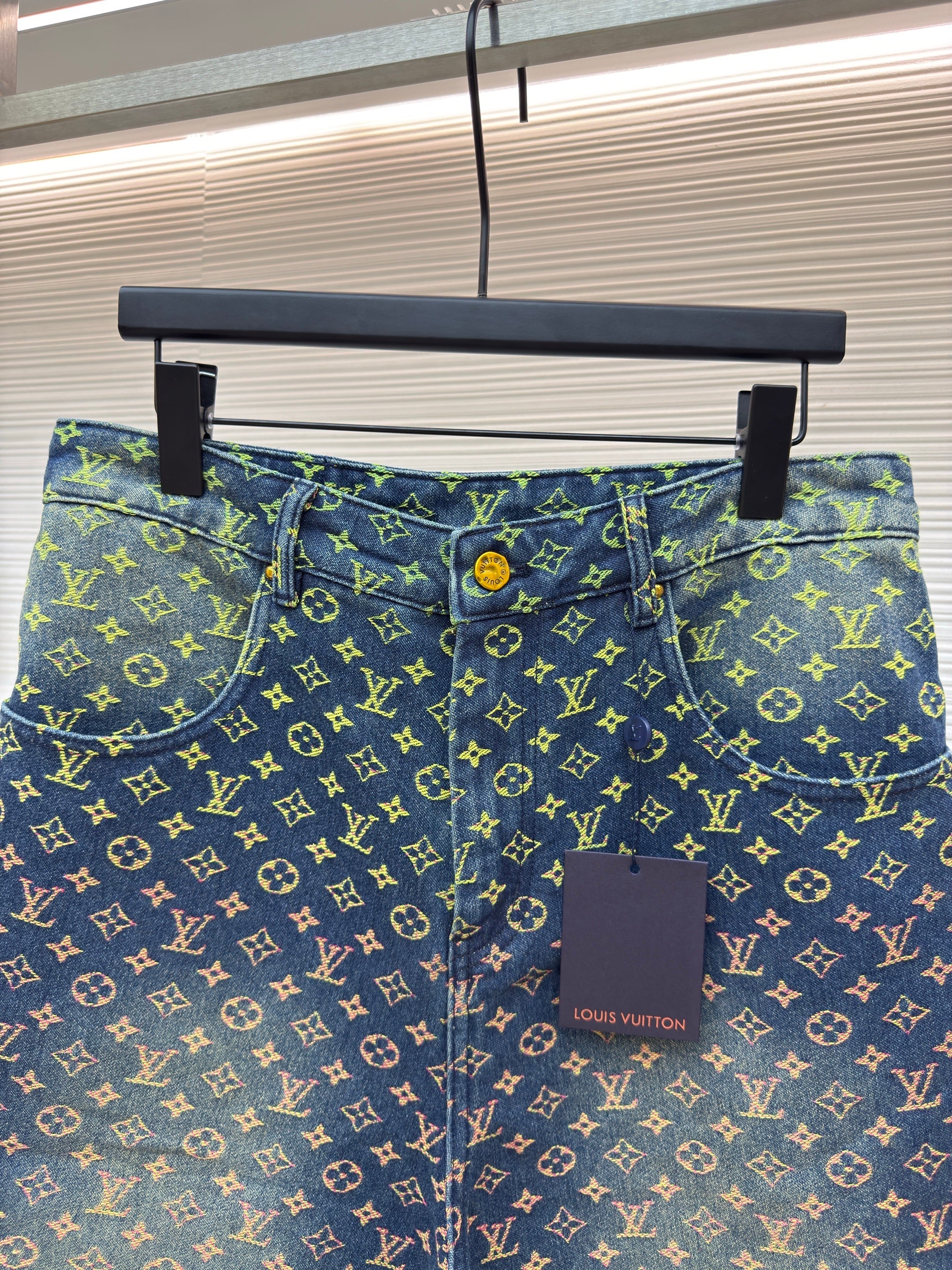 Short en jean Monogram arc-en-ciel Lv  bleu