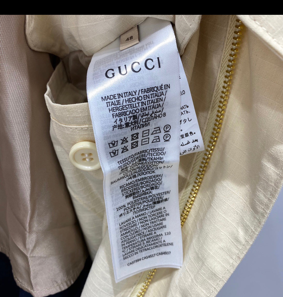 Veste gg orange kaki  facture