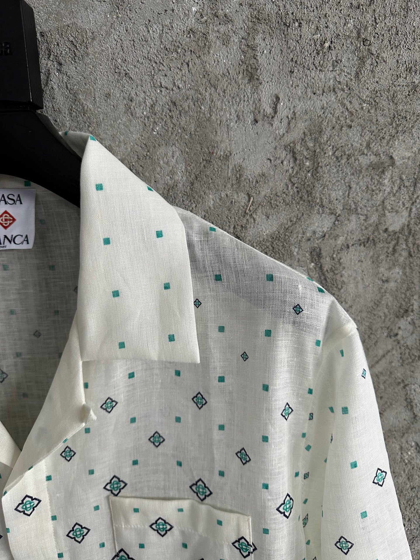 CASA GRADIENT MONOGRAM SHORT SLEEVE SILK SHIRT