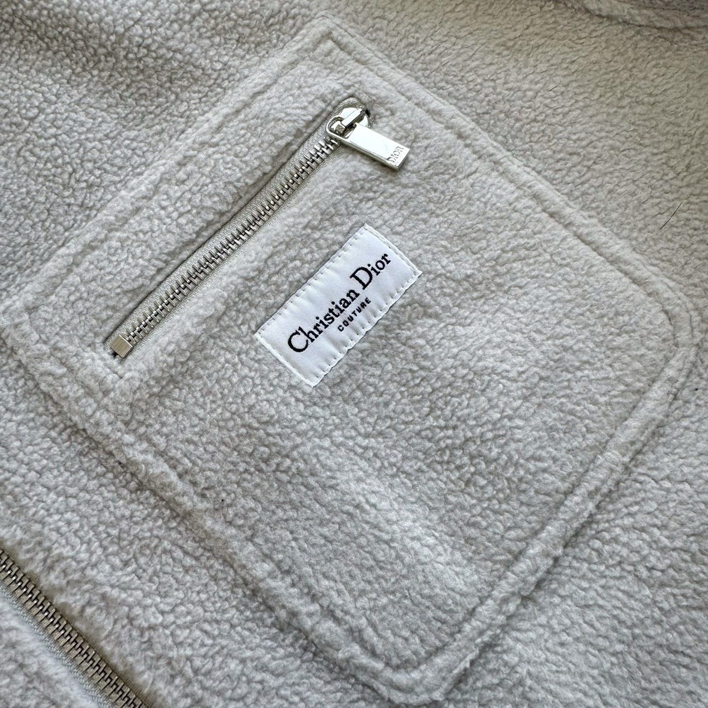 Surchemise zippée CD Couture Molleton de coton et laine mélangés gris