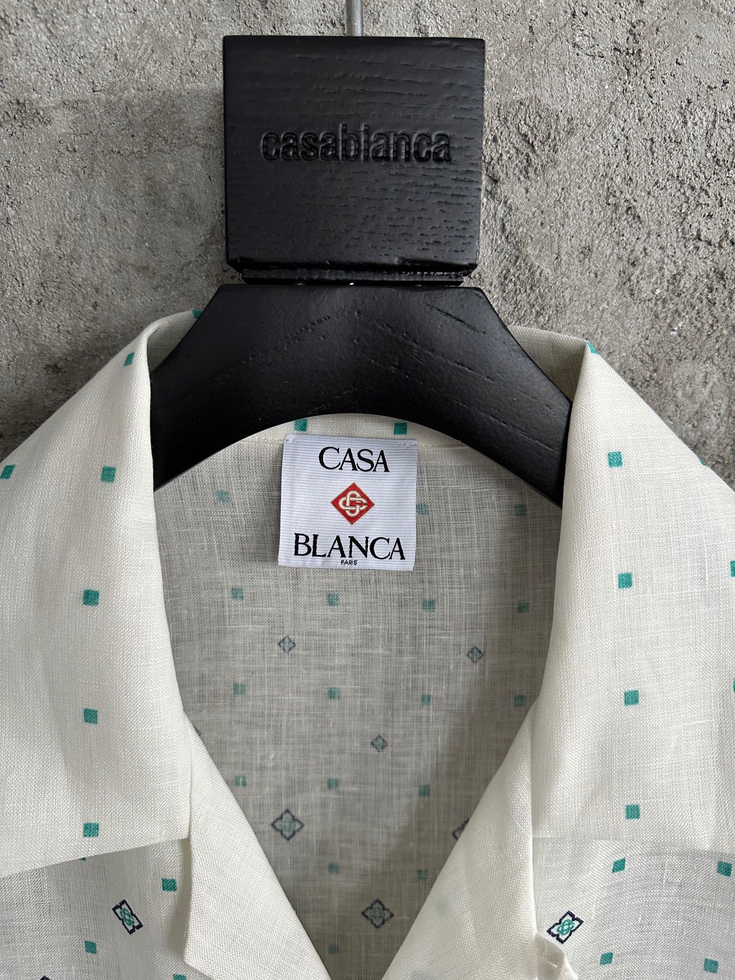 CASA GRADIENT MONOGRAM SHORT SLEEVE SILK SHIRT