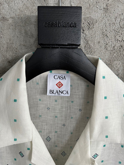 CASA GRADIENT MONOGRAM SHORT SLEEVE SILK SHIRT