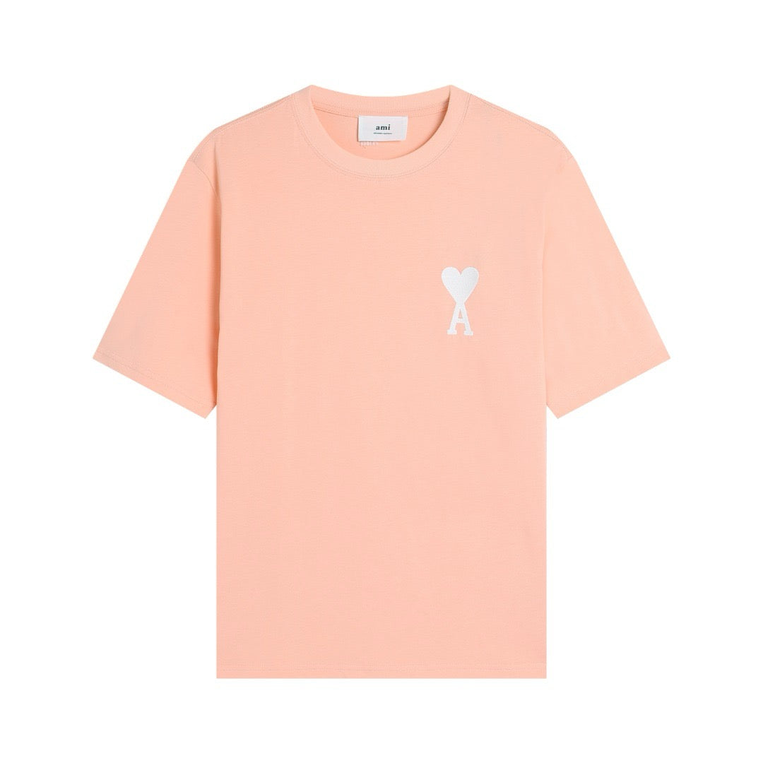 T-shirt Saumon à petit logo ami de cœur blanc