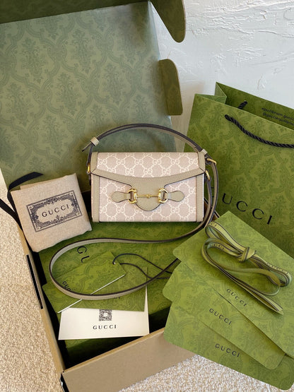 Gg Horsebit 1955 Jumbo-Tasche beige Rechnung