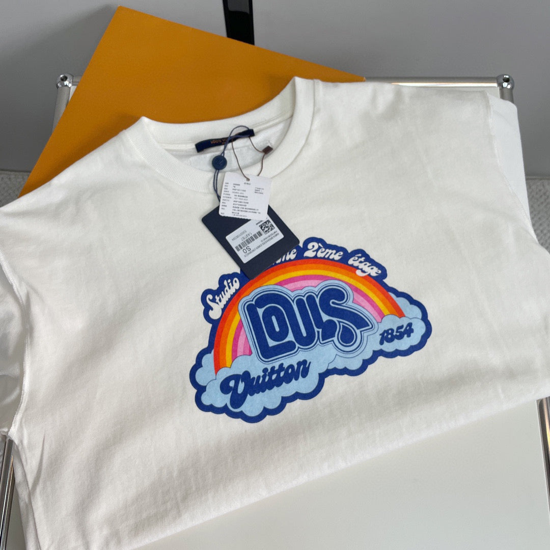 Tee-shirt  Lv Rainbow Printed T-shirt