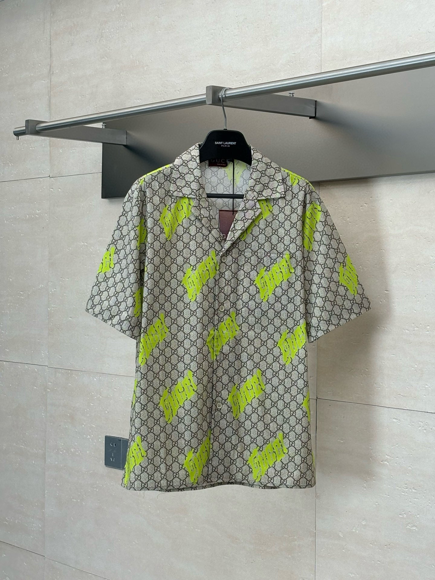 CHEMISE GG DE BOWLING EN POPELINE DE COTON À IMPRIMÉ