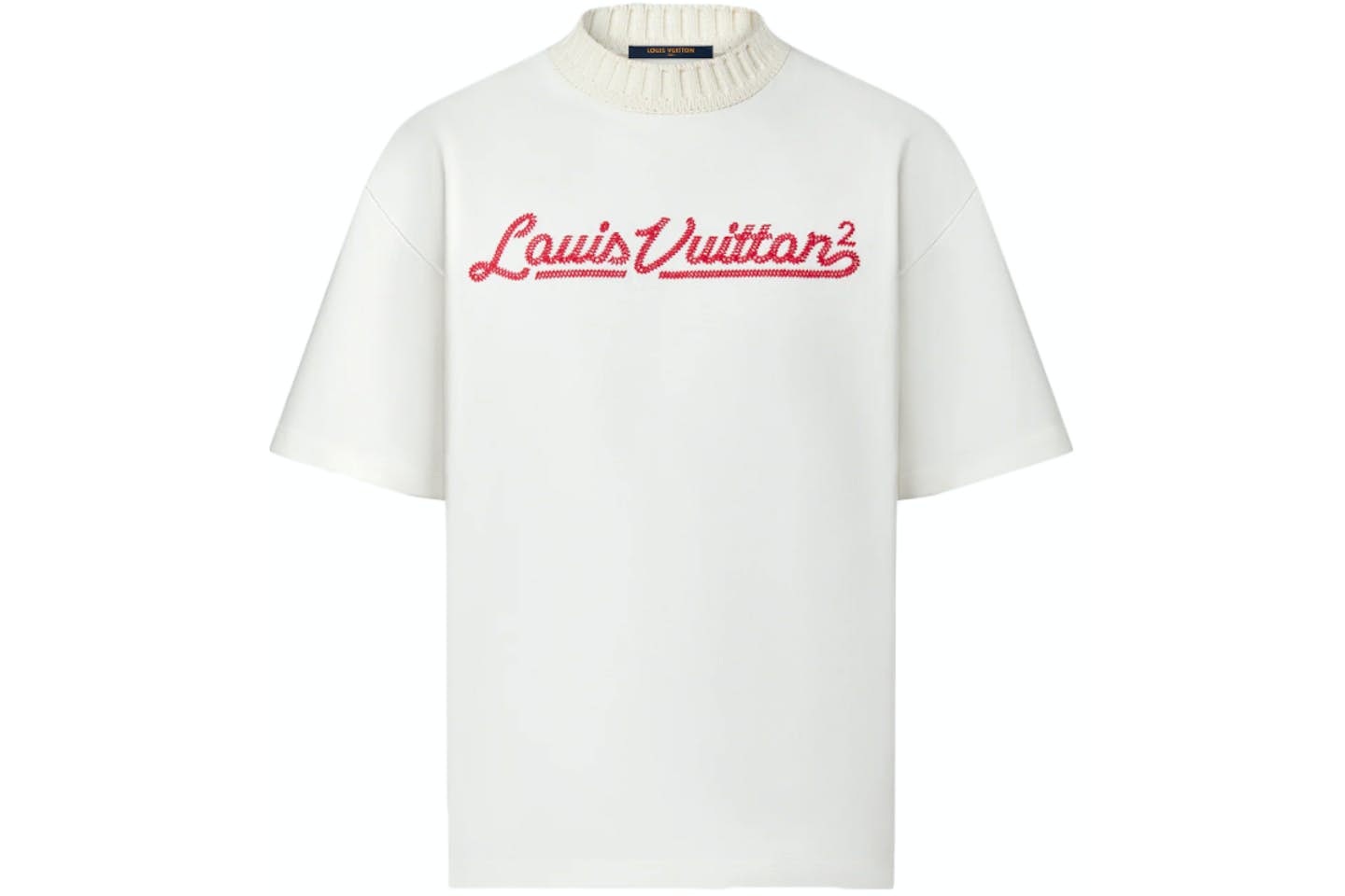 LV x NGO white embroidered funnel neck t-shirt