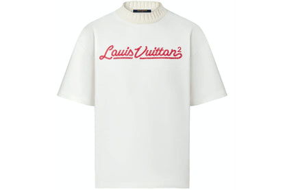 LV x NGO white embroidered funnel neck t-shirt