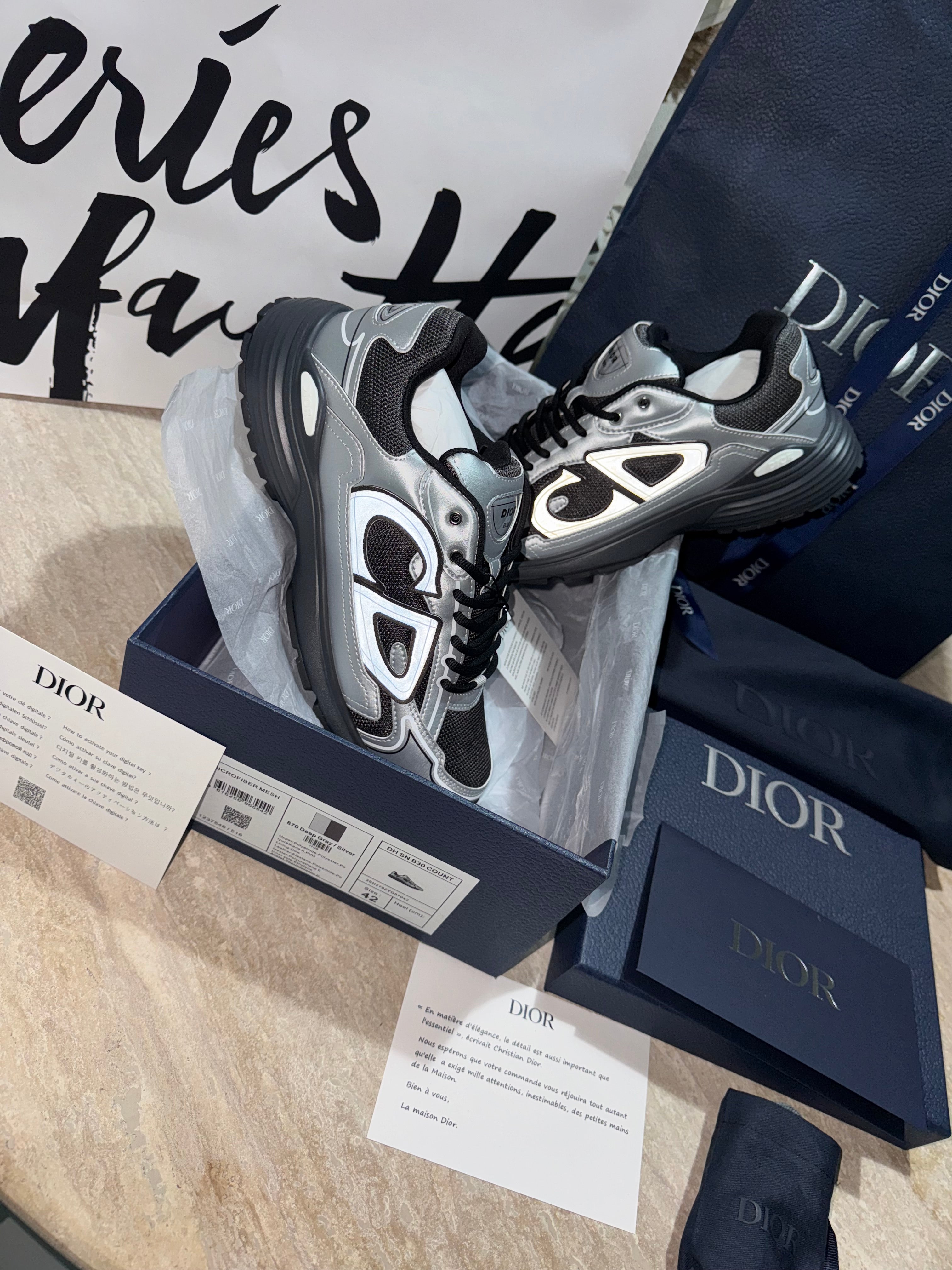 SNEAKERS B30 V3S 2025 💡 VERSION BIEN LISSE Sneaker B30 Countdown Maille technique blanche effet metallisé et tissu technique FACTURE PACKAGING COMPLET MODÈLE POUSSÉ