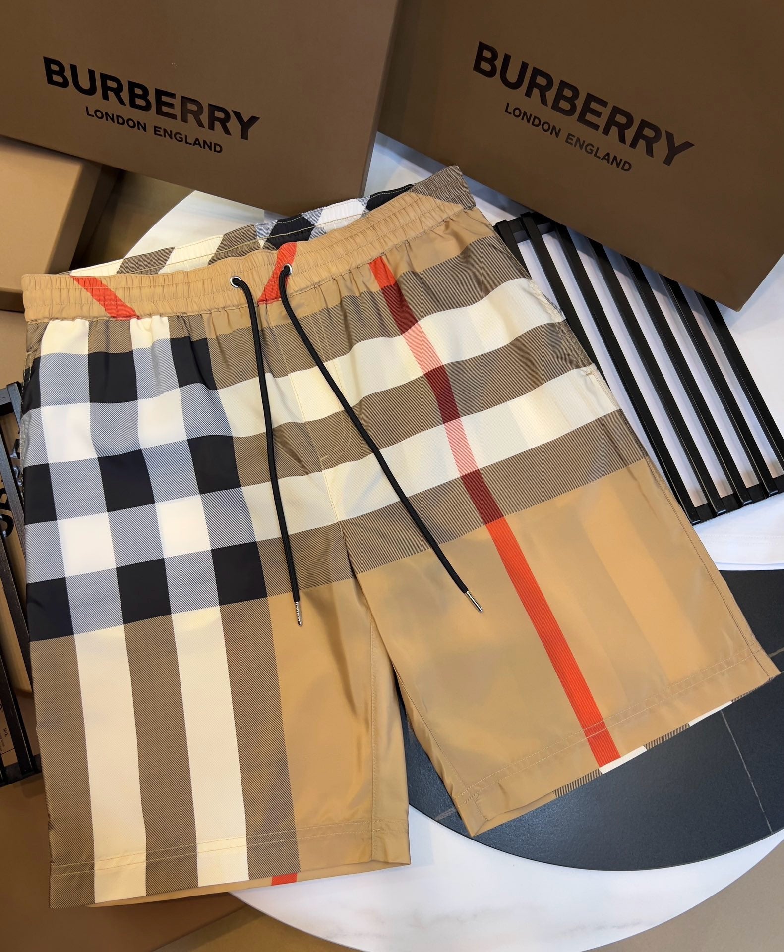 Karierte BBR-Badeshorts