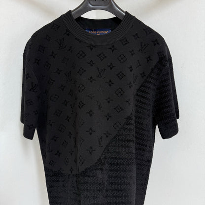 Tee-shirt en maille à motif jacquard lv