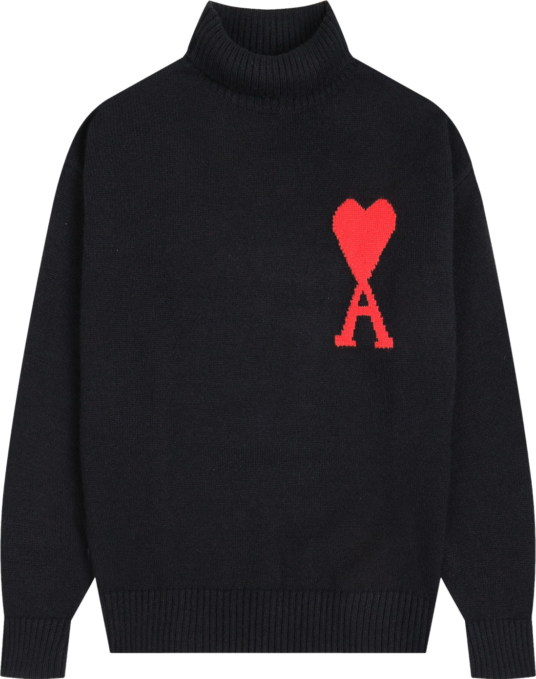Pull a logo noir ami de cœur rouge