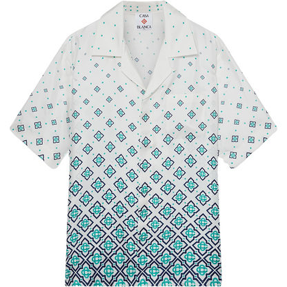 GRADIENT MONOGRAM SHORT SLEEVE SILK SHIRT casa