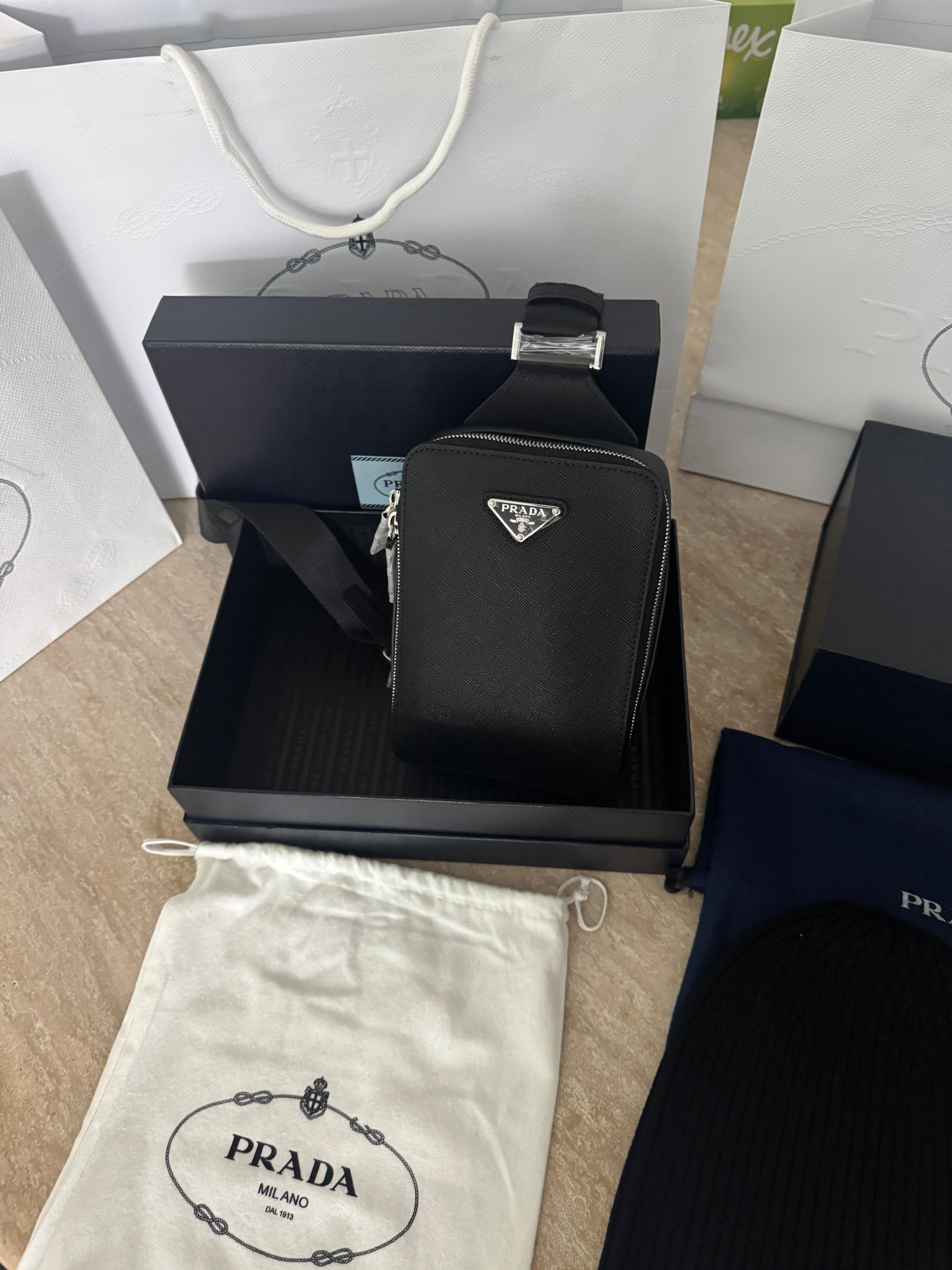 Sacoche Prd Brique Saffiano 10/10 📦🚚⚡️