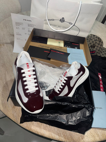 Sneakers Prd America ´ s Cup BORDEAUX Cherry 🍒 tissu bike lisse 10/10 📦⚡️🚚