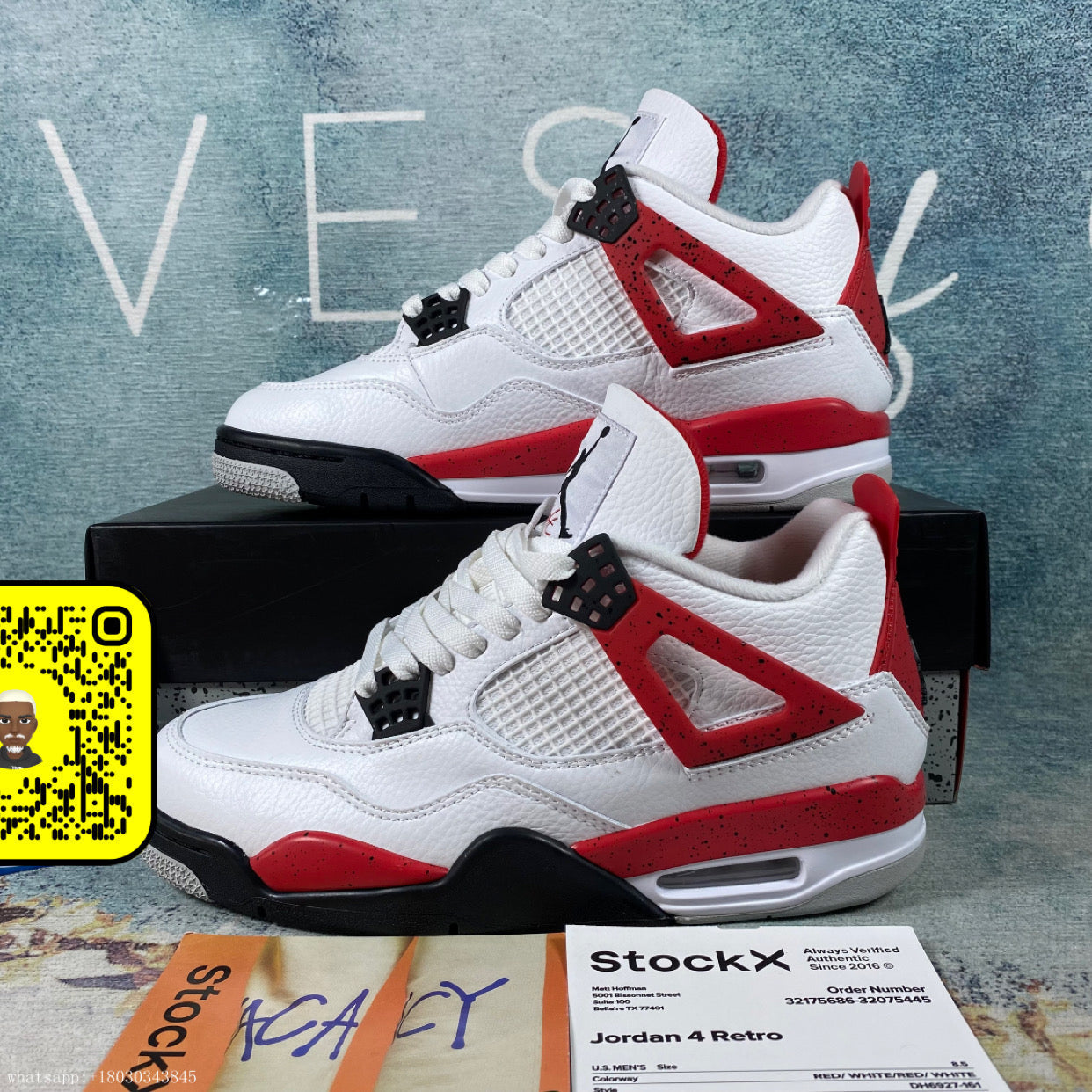 AJ4 Jordan 4 Retro black Red 1:1 STOCK X AUTHENTIFICATION ✔️