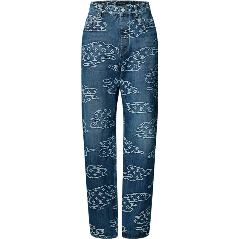 Pantalon droit Monogram en denim lv