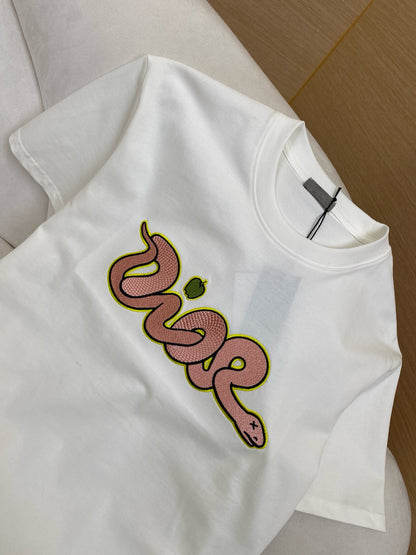 T-shirt CD AND KAWS, coupe relax Jersey de coton orange et rouge