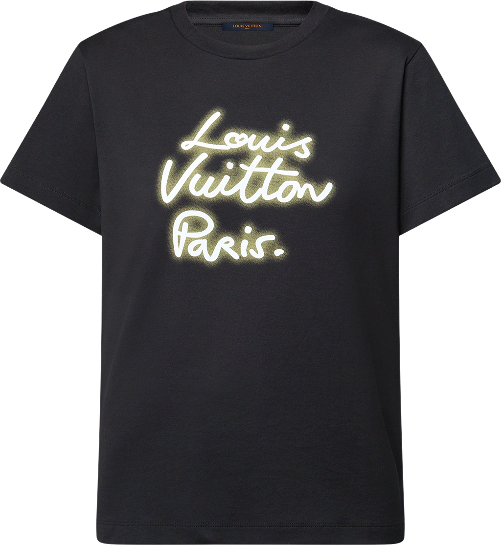 Tee-shirt à signature effet néon lv femme