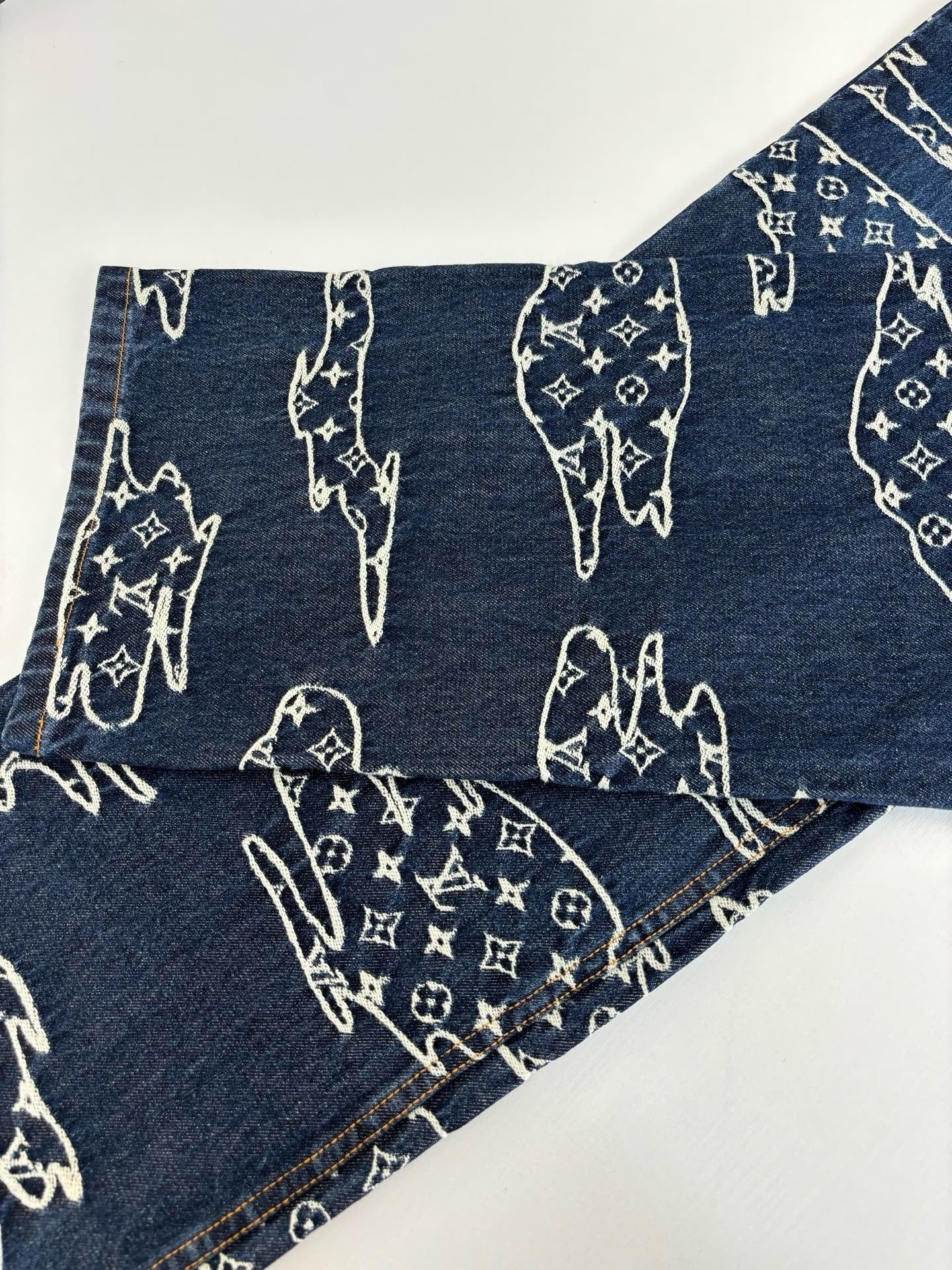 Pantalon droit Monogram en denim lv