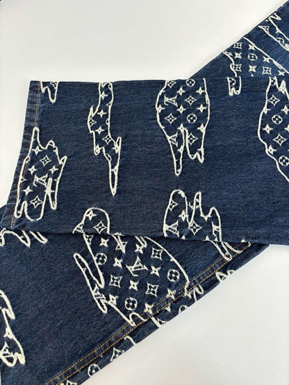Pantalon droit Monogram en denim lv