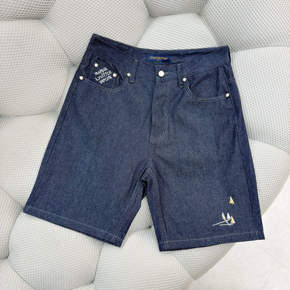 Short lv  brodée en chambray
