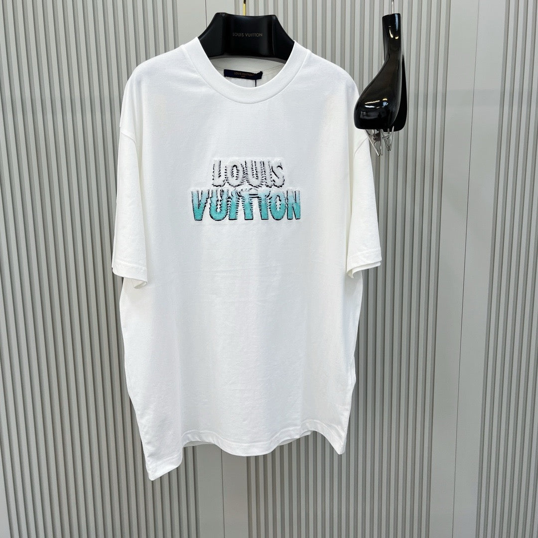 T shirt Lv embroidered beads Cotton