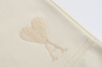Short beige à petit logo ami de cœur beige