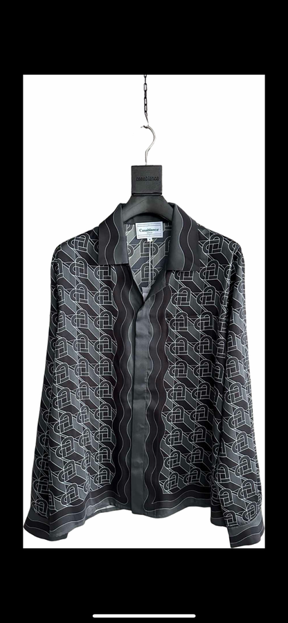 Casa B black silk shirt/pants