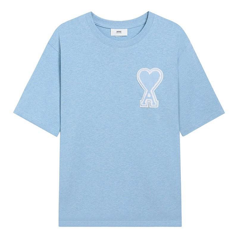 T-shirt bleu ciel  à logo ami de cœur bleu ciel