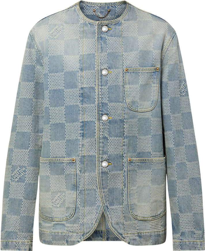 Veste chic en denim damier