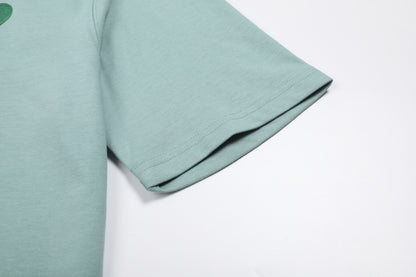 T-shirt pastels à petit logo ami de cœur vert foncé