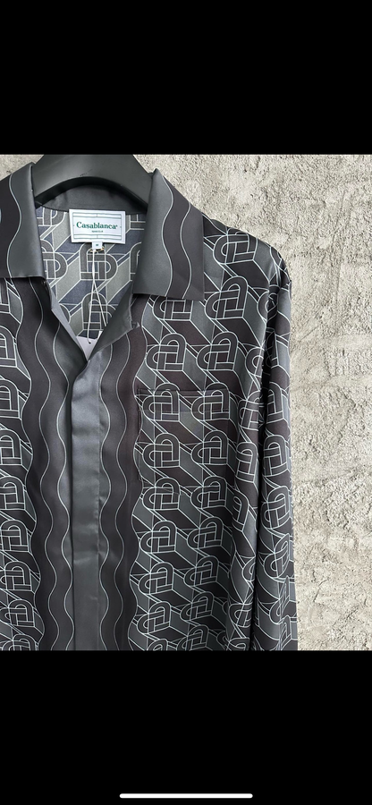 Casa B black silk shirt/pants