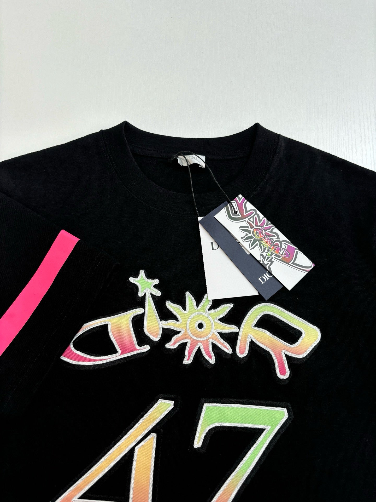 T-shirt DIOR AND LEWIS HAMILTON, coupe relax Jersey flammé de coton blanc