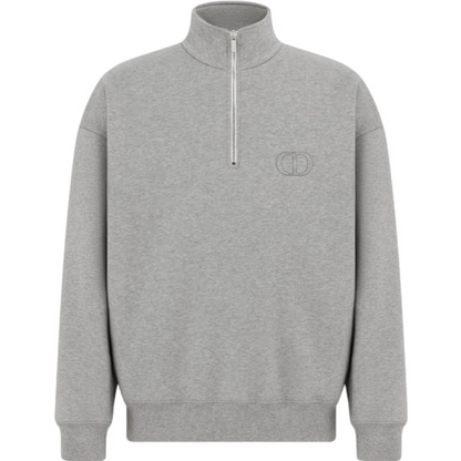 Sweat shirt demi-zippé CD Icon Molleton de coton gris foncé