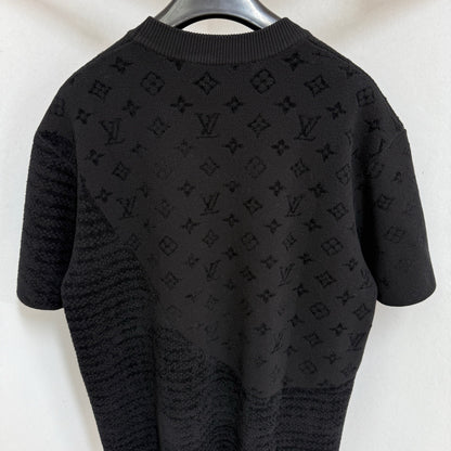 Tee-shirt en maille à motif jacquard lv