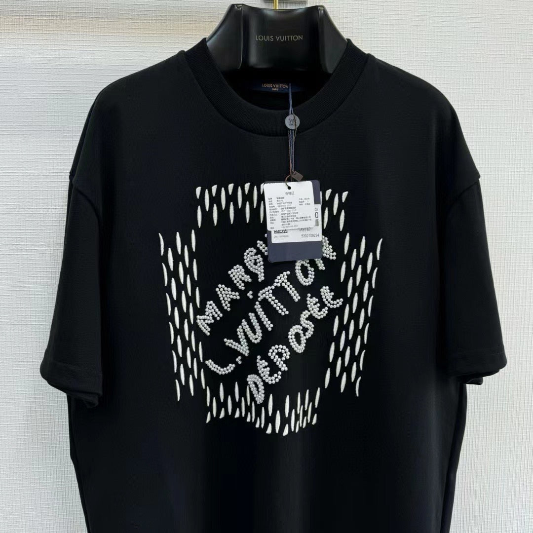 Embroidered signature cotton T-shirt