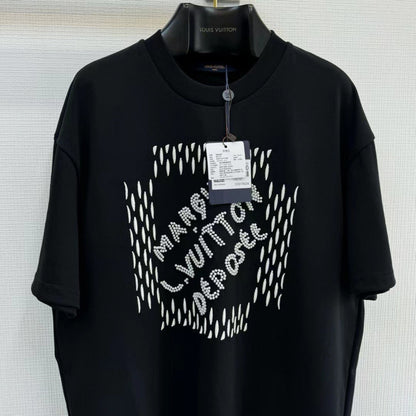 Embroidered signature cotton T-shirt