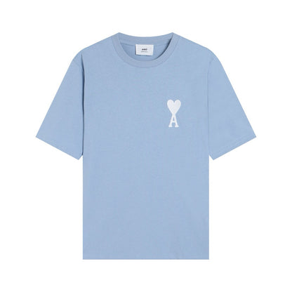 T-shirt blanc à petit logo ami de cœur beige
