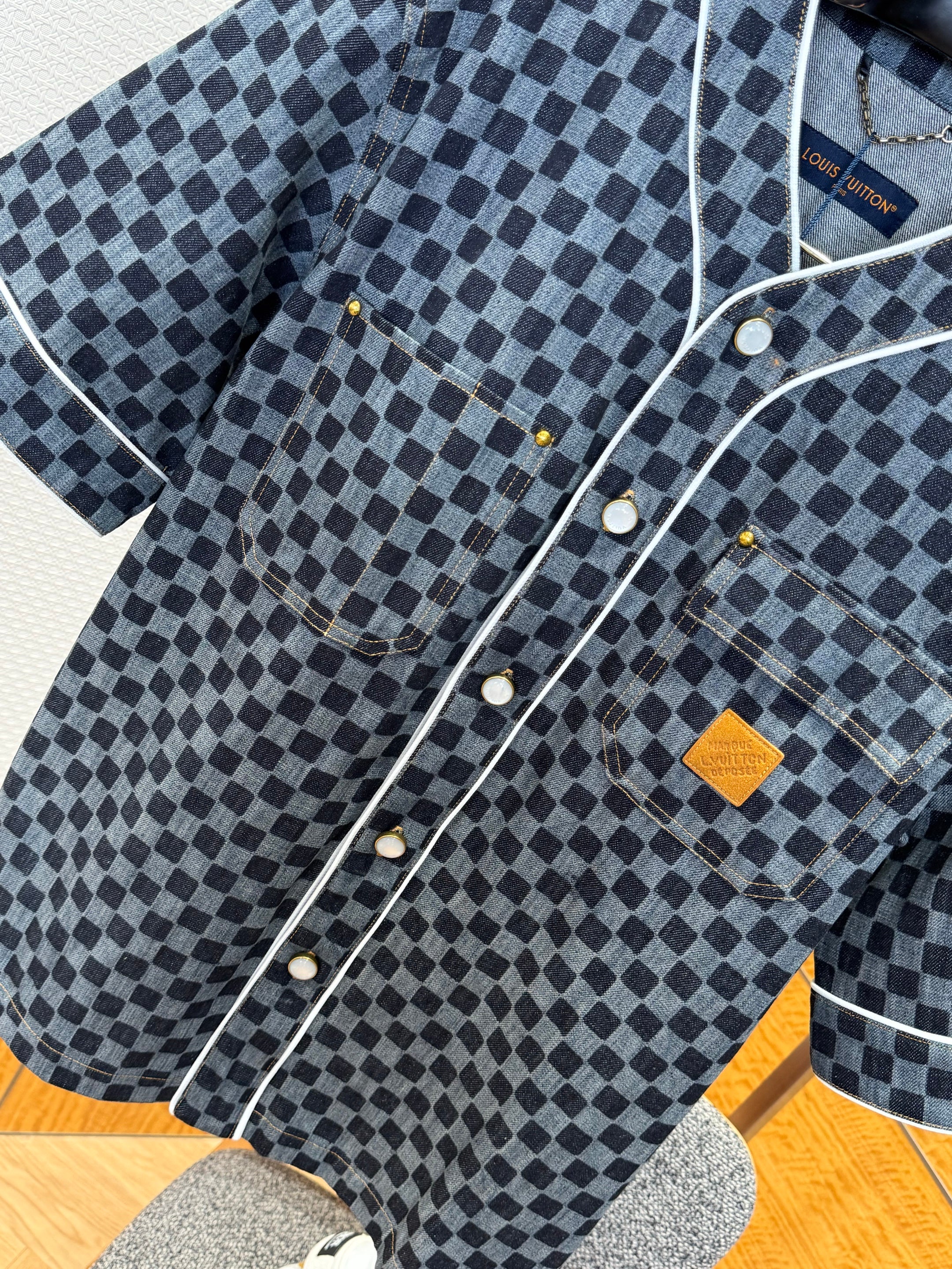 Maillot de baseball Damier en denim lv