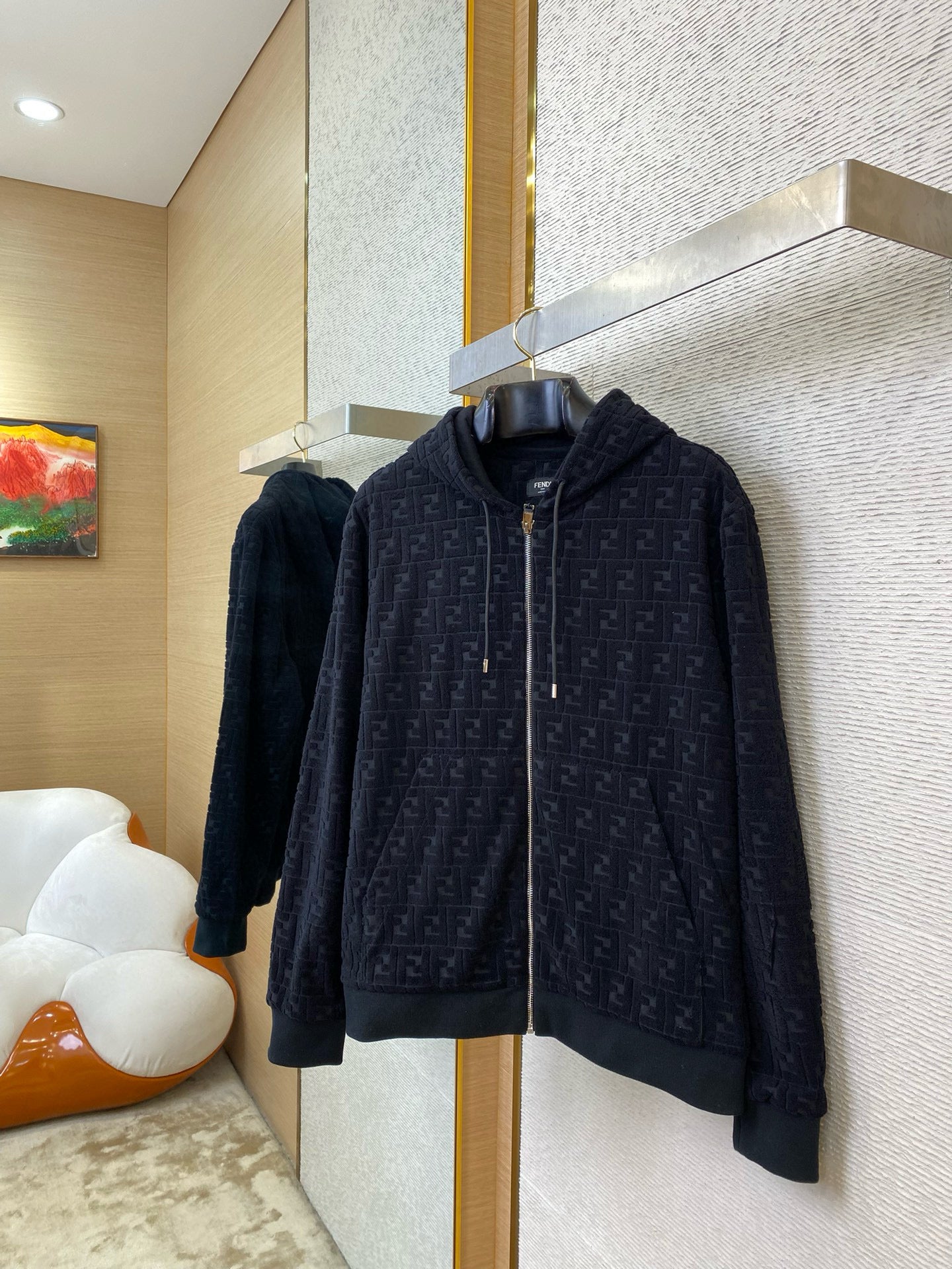 Blouson Sweat-shirt en jersey noir FF 10/10