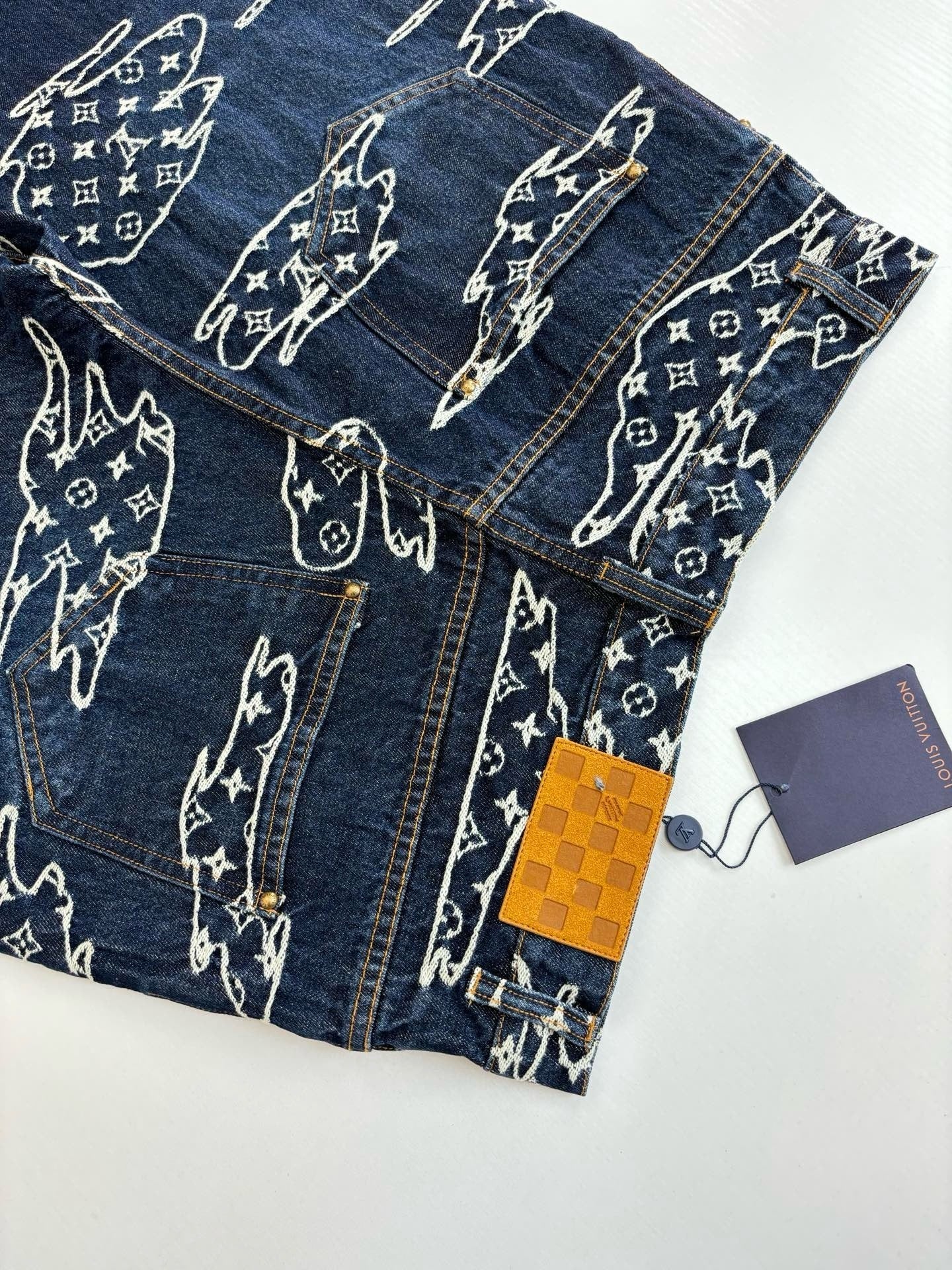 Pantalon droit Monogram en denim lv