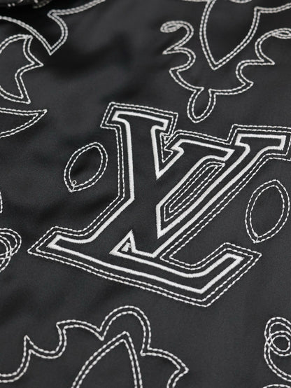 Chemise lv  manches courtes imprimée en soie