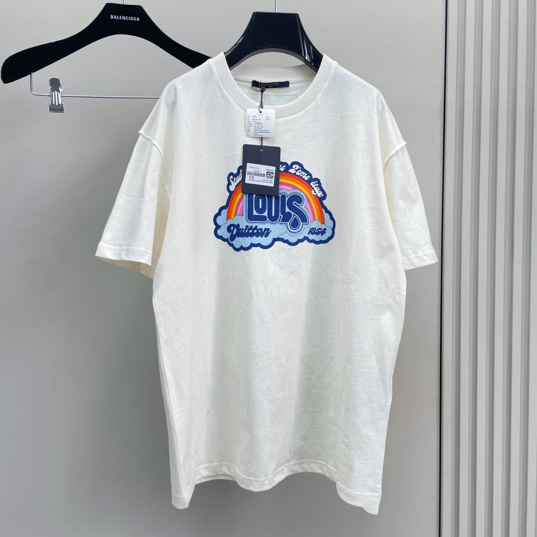 Tee-shirt  Lv Rainbow Printed T-shirt