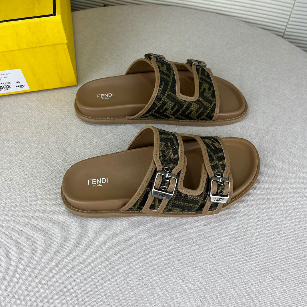 FND Feel Sandales en tissu FF marron