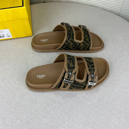 FND Feel Sandales en tissu FF marron